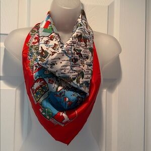 Colorful Map Print Scarf Postcard Germany Deutschland